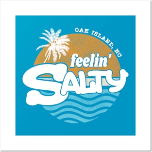 Oak Island, NC Feelin' Salty Summer Beach Design Posters and Art